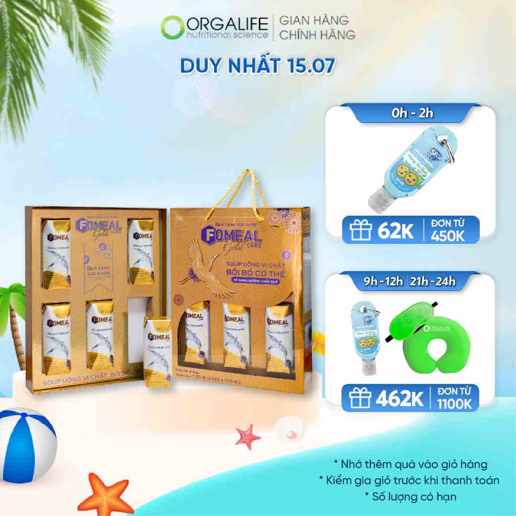 Hộp Quà Fomeal Care Gold Súp uống Yến Sào Thiên Nhiên (250ml x 5 hộp) - Quà tặng sức khỏe cao cấp, tăng cường sức khỏe