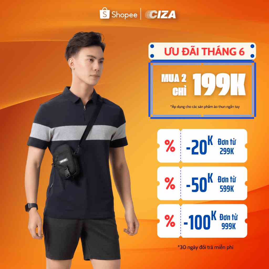 Áo polo nam cổ bẻ CIZA basic cộc tay vải cotton cao cấp phong cách trẻ trung size S M L XL màu đen,navy,xanh APNS16