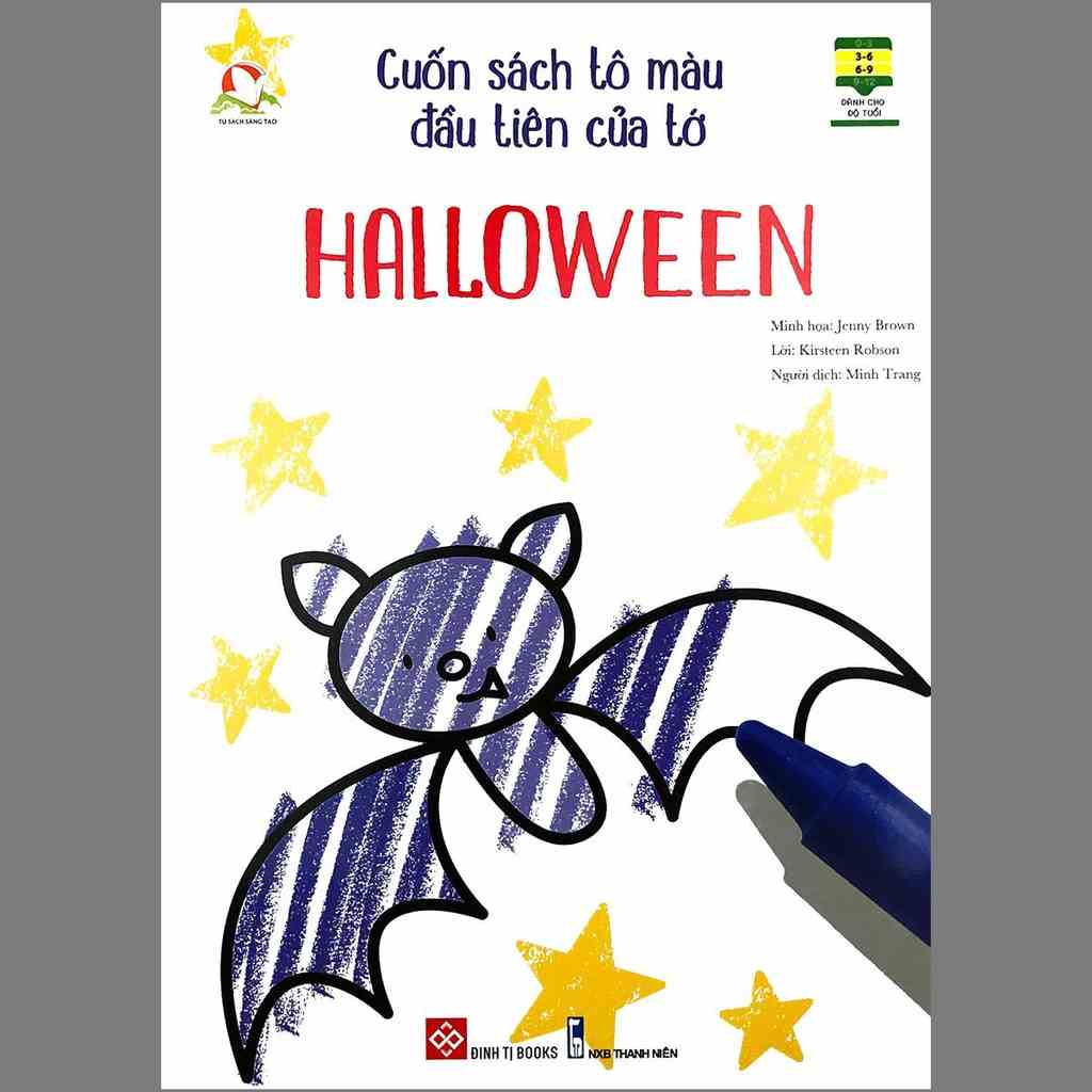 Sách - Cuốn sách Tô màu đầu tiên của tớ - Halloween - Dành cho bé từ 3 - 9 tuổi