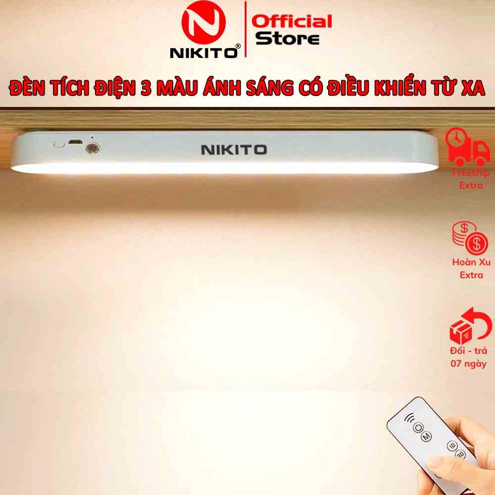 Đèn LED Cảm Ứng Chạm NIKITO Sạc tích điện 4000mah dán tường tủ dùng cho bàn học trang điểm tủ sách phòng ngủ cầu thang