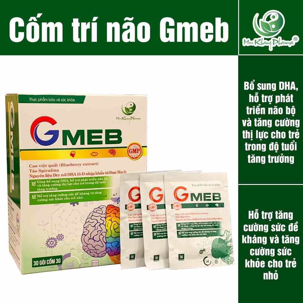 TP BVSK Gmeb Giúp Bổ Sung DHA, Phát Triển Trí Não, Tốt Cho Mắt, Tăng Cường Thị Lực Lộ Trình 3 Tháng (3 Hộp Tặng 2)