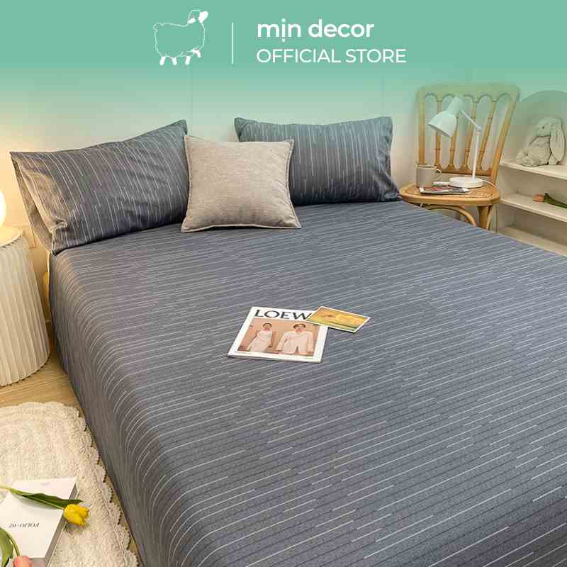 [Mã BMLTB35 giảm đến 35K đơn 99K] Bộ drap giường kèm 2 vỏ gối cotton 100% Mịn Decor mịn mát