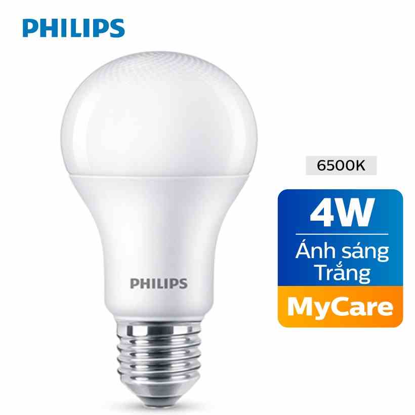 [Mã BMLTA35 giảm đến 35K đơn 99K] Bóng đèn LED Philips MyCare 4W 6500K E27 A60 - Ánh sáng trắng