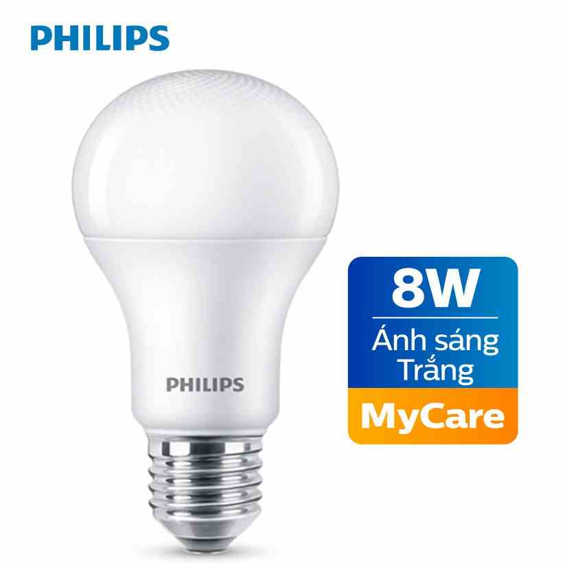 [Mã BMLTA35 giảm đến 35K đơn 99K] Bóng đèn Philips LED MyCare 8W 6500K E27 A60 - Ánh sáng trắng