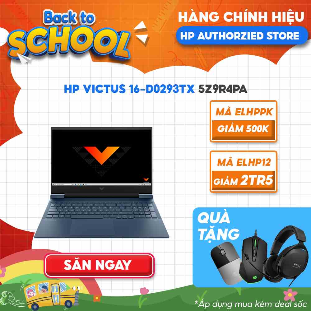 [Mã ELHP2TR5 giảm 12% đơn 18TR] Laptop HP Victus 16-d0293TX 5Z9R4PA i5-11400H | 8GB | 512GB | GeForce RTX™ 3050Ti 4GB