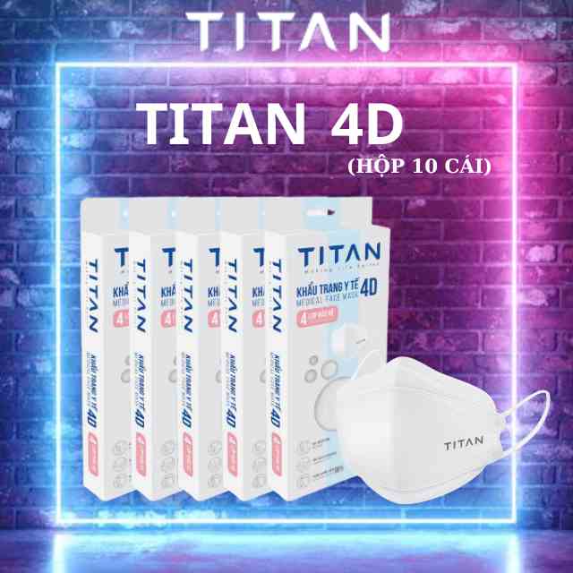 [Famapro x Titan] COMBO 5 Hộp khẩu trang 4D cao cấp 4 lớp kháng khuẩn (10 cái/ hộp)