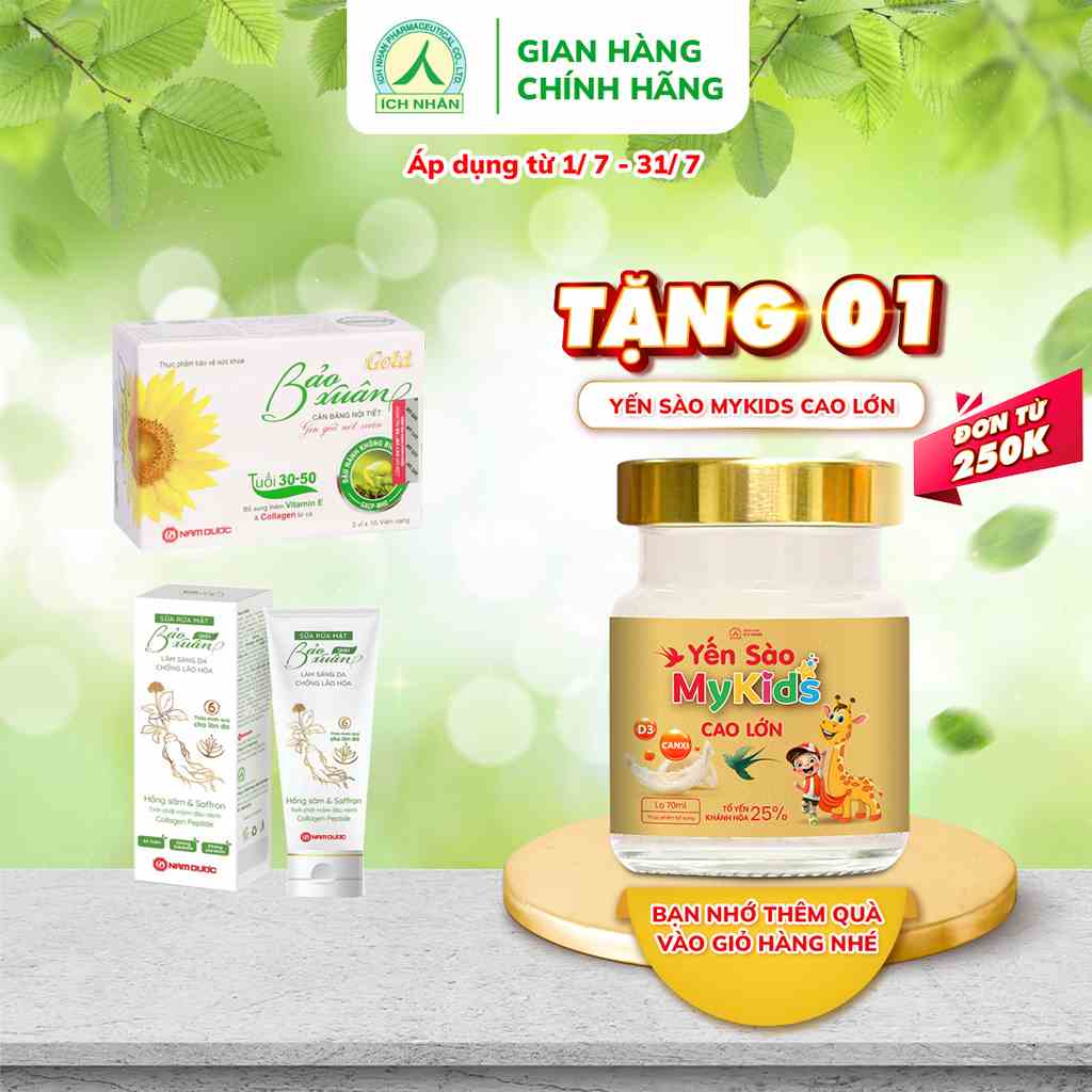 Combo Viên Uống Nội Tiết Tố Bảo Xuân Gold - Sữa Rửa Mặt Bảo Xuân Skin Hỗ Trợ Làm Đẹp Da, Ngăn Ngừa Lão Hóa