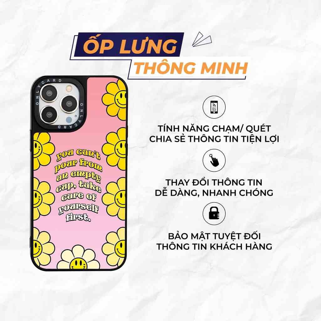 Ốp lưng thông minh ONLYCARD_SUN FLOWER PINK_46/Dành cho các dòng IPhone 7/7plus/8/8plus/x/xr/xs/11/12/13/pro/promax