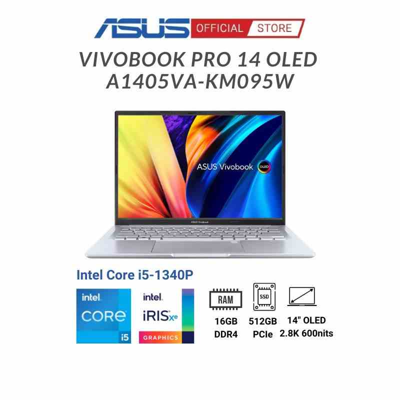 [Mã BMLTB35 giảm đến 35K đơn 99K] Laptop Asus Vivobook Pro 14 OLED A1405VA-KM095W (Core i5-13500H & 14 inch 2.8K OLED)