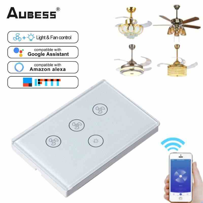 Công tắc đèn quạt Aubess Smart Wifi, Công tắc đèn quạt trần âm tường Hỗ trợ điều khiển thời gian