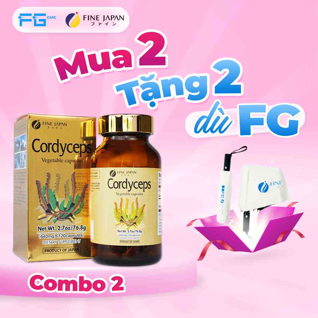 Combo 2 Hộp Viên uống Đông trùng hạ thảo Nhật Bản Tăng Cường Sức Khỏe- Fine Japan Cordyceps (2 Hộp x 120 viên)