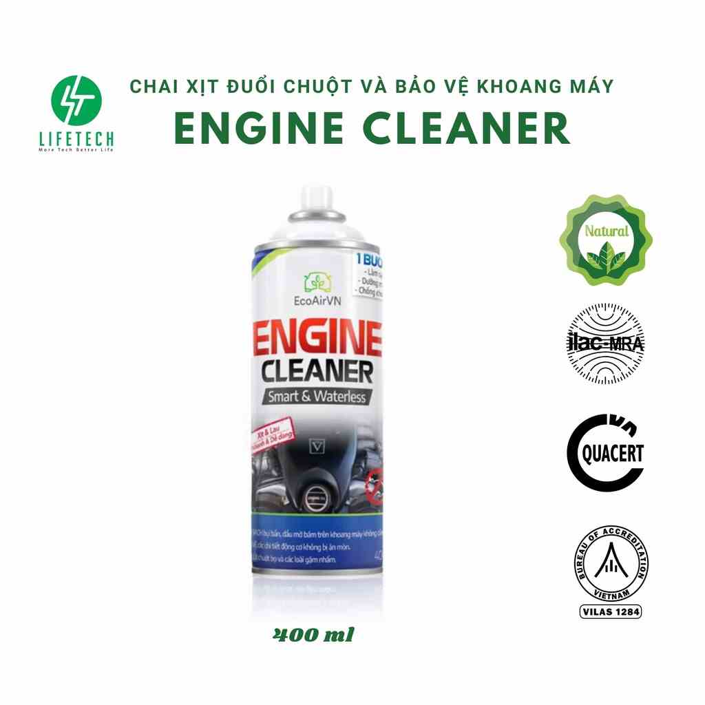 Chống chuột đuổi chuột diệt chuột khoang máy ô tô Engine Cleaner EcoairVn Lifetechstore đuổi chuột ô tô