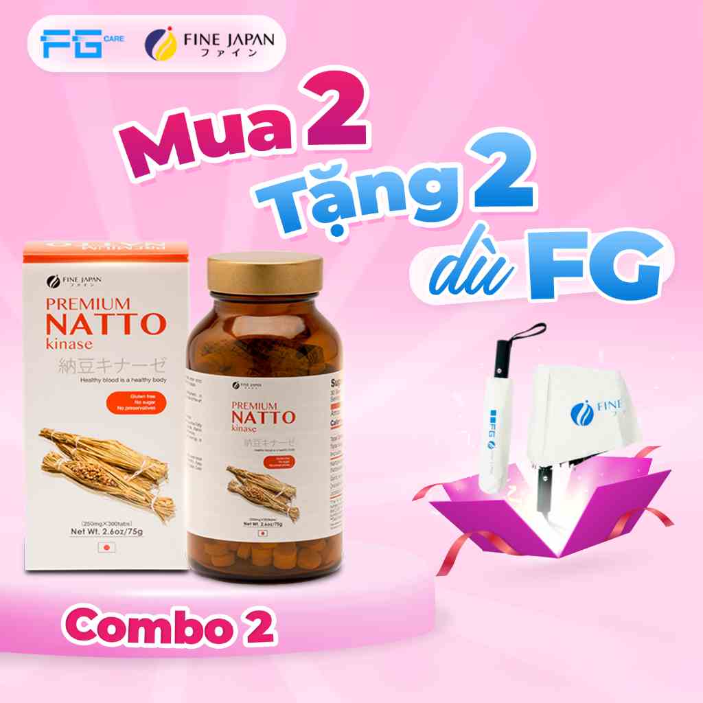 Combo 2 Hộp Natto Kinase Nhật Bản chống Đột Qụy Nhật Bản Fine Japan Natto Kinase