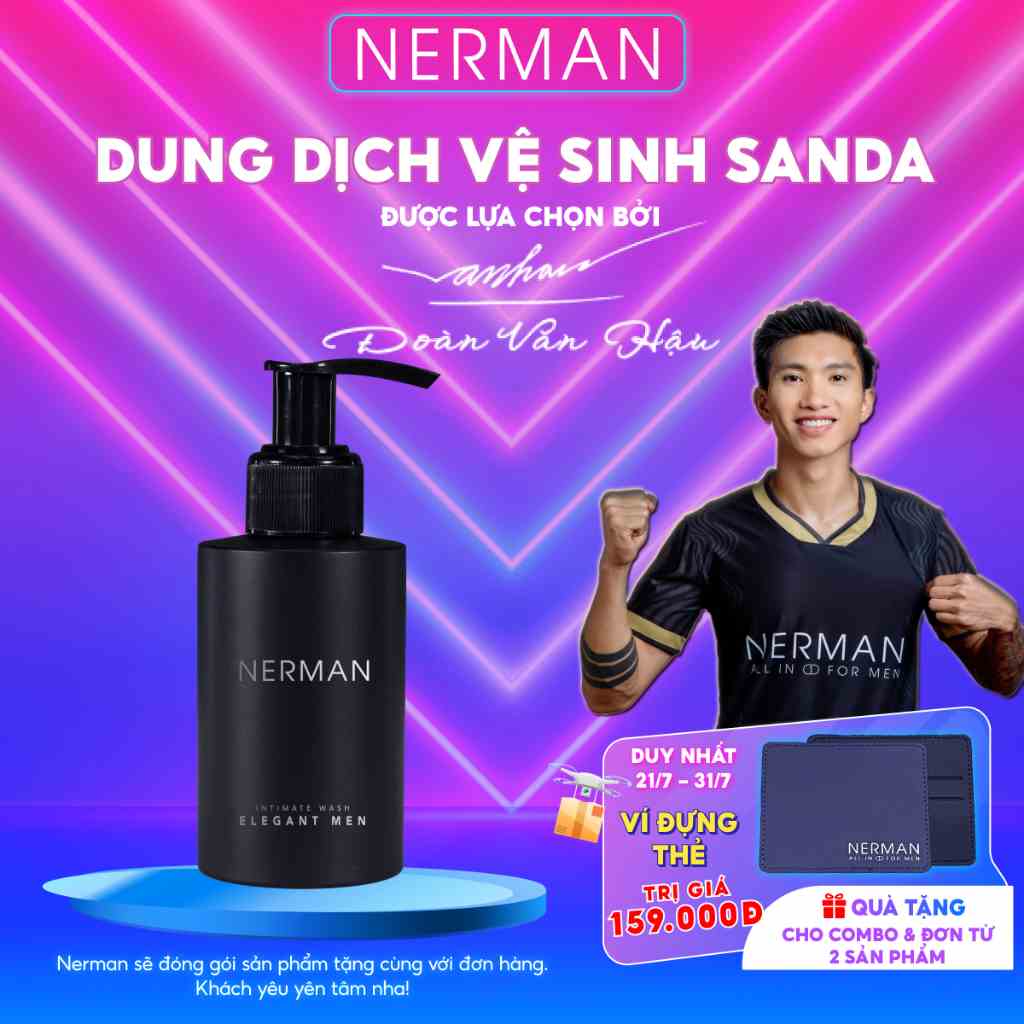 [BẢN GIỚI HẠN]Dung dịch vệ sinh nam giới Nerman Elegant Men Nerman hương nước hoa cao cấp 100ml/ chai