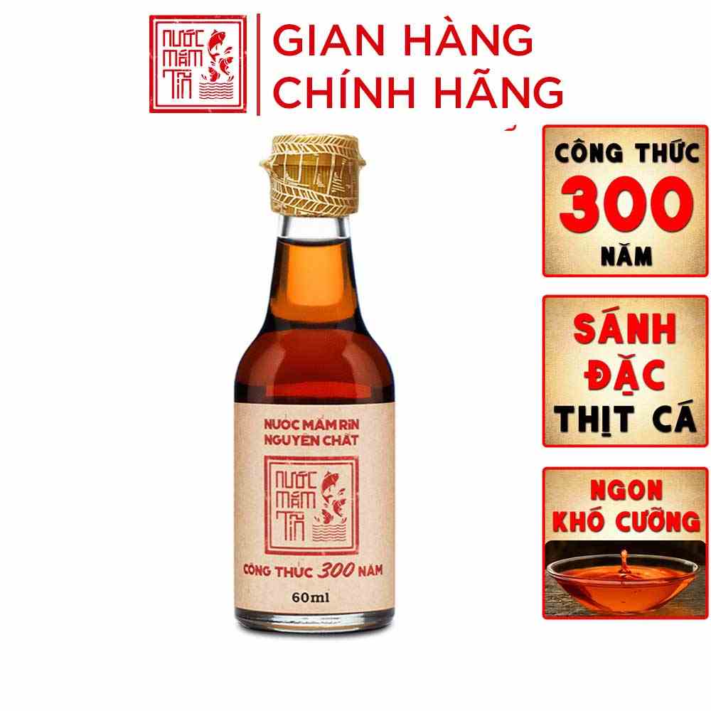 [Mã BMLTB200 giảm đến 100K đơn 499K] Nước Mắm Tĩn Nhãn Đỏ cá cơm than Mini 40N 60ml/chai Rin Nguyên Chất Truyền Thống