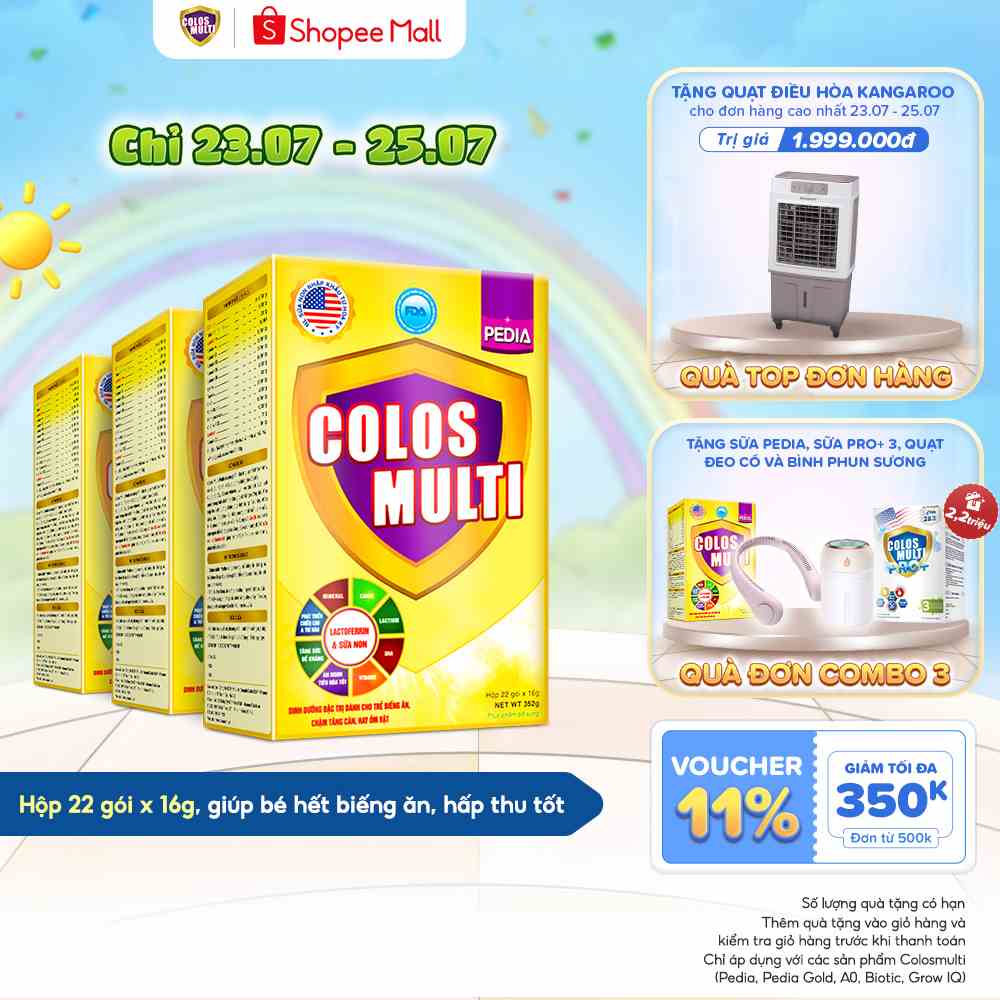 [COLOS03  -10% đơn 600K]Combo 3 hộp Sữa bột Colosmulti các loại Pedia, A0, A1, Grow IQ, Biotic, Pedia Gold