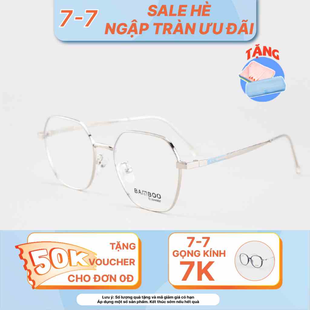 Gọng kính cận Lục giác nam nữ LB Luxury Eyewear Bamboo 72 563A