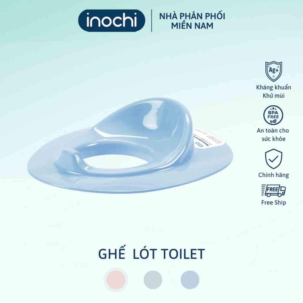 Ghế lót Toilet inochi, thiết kế miếng đệm chống trơn trượt, nhựa bền đẹp hạn chế gãy bể, siêu an toàn