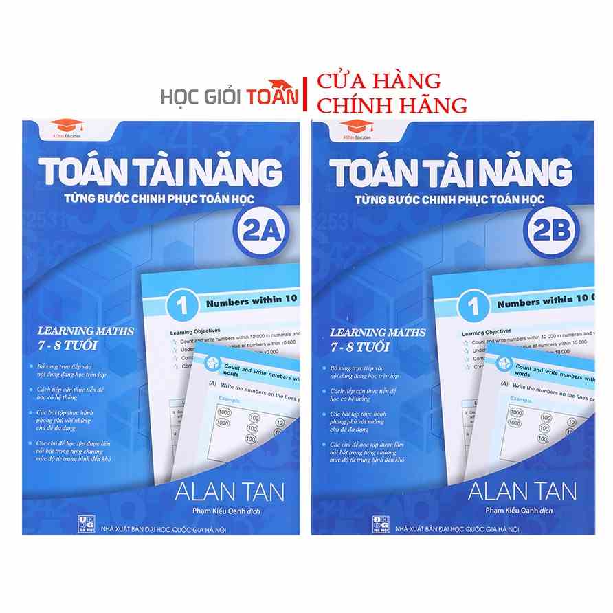 [Mã BMLTB35 giảm đến 35K đơn 99K] Sách : Toán Tài Năng 2 - Toán Lớp 2 ( Bộ 2 cuốn, 7 - 8 tuổi )