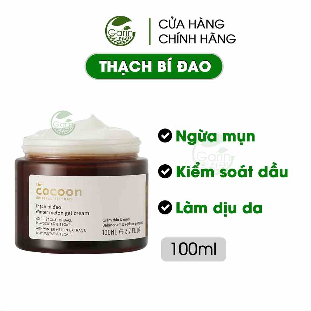 [Mã BMLTB35 giảm đến 35K đơn 99K] Thạch bí đao Cocoon Garin 100ml giảm dầu và mụn