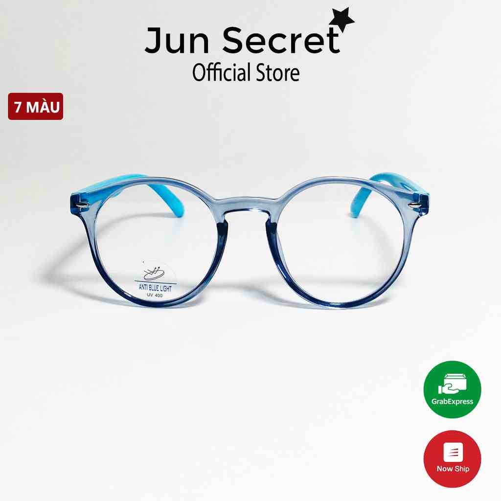 Gọng kính cận trẻ em Jun Secret siêu dẻo chống gãy, tròng chống bụi, chống tia UV an toàn cho bé JS0035