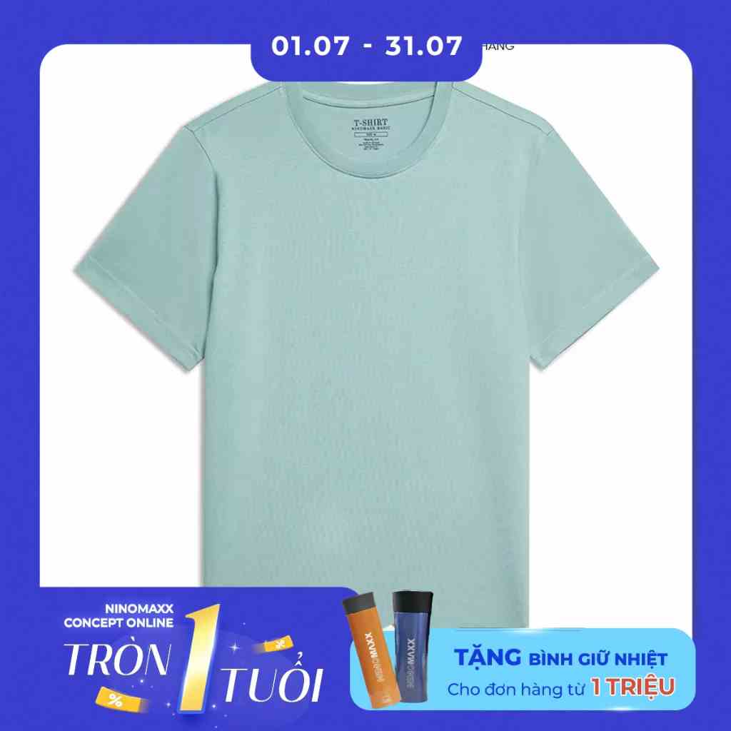 NINOMAXX Áo thun Basic Nam form Travel fit chất cotton nhiều màu 2211011