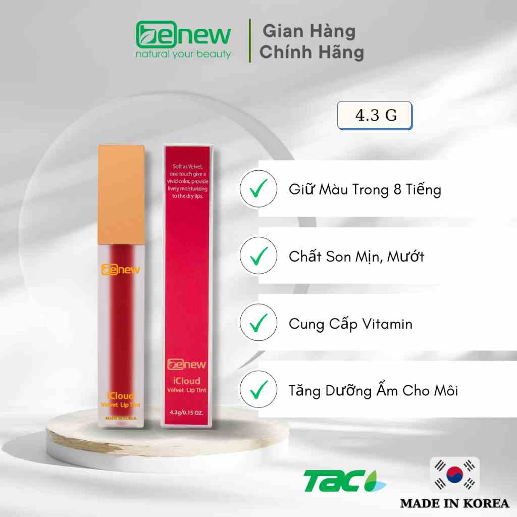 Son kem lì Benew iCloud Velvet Lip Tint 4 màu tự nhiên THIÊN ANH BEAUTY