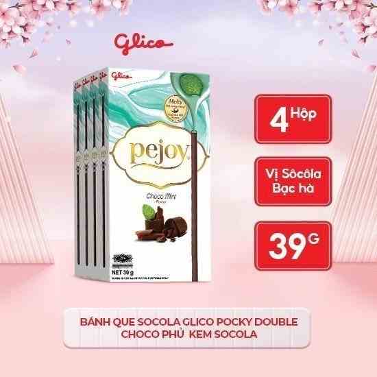 [Mã BMLTB35 giảm đến 35K đơn 99K] Combo 4 hộp Bánh Que Pejoy Nhân Kem Choco Mint 39G