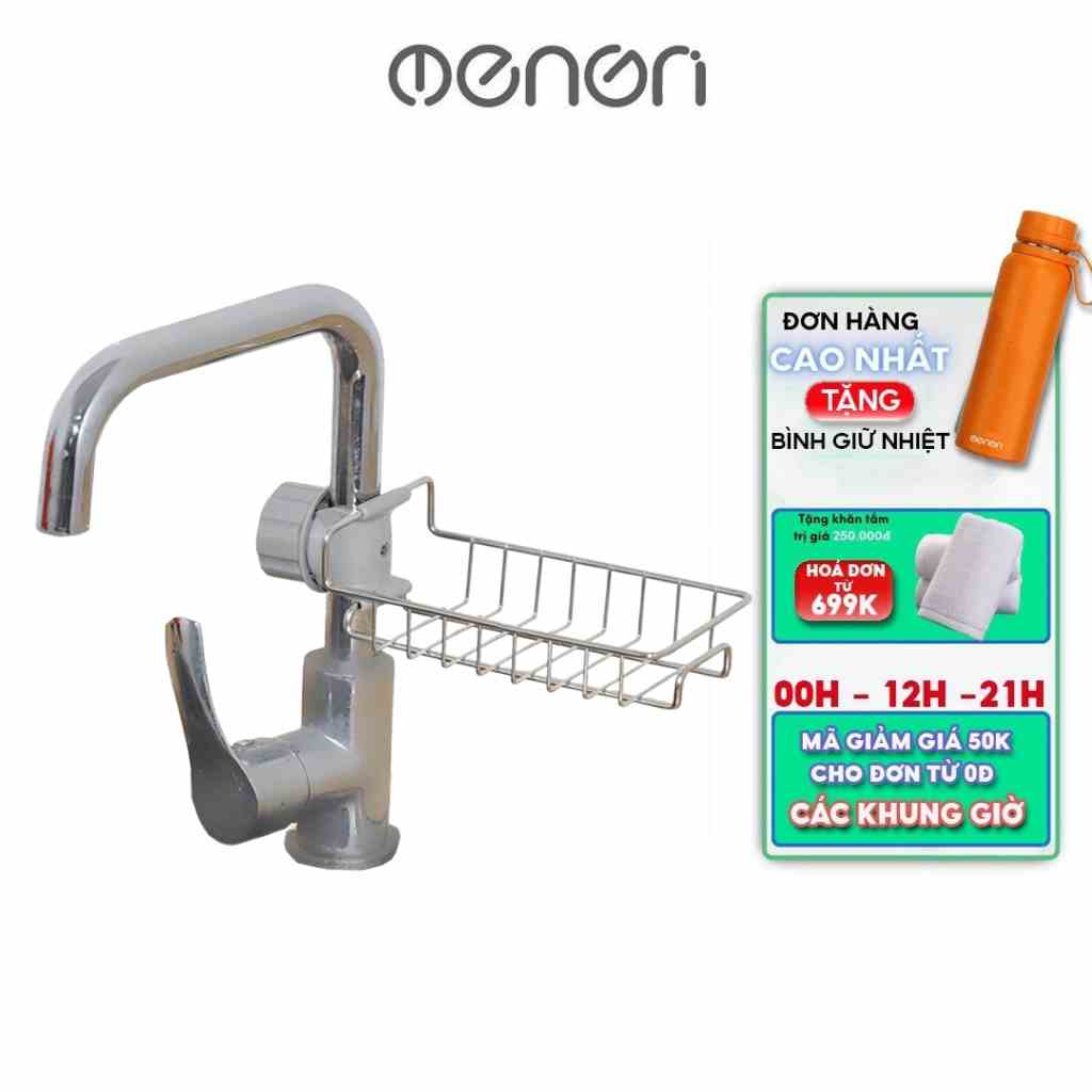 Kệ Gắn Vòi Nước Lavabo Để Đồ Cọ Xoong Chất Liệu INOX Full Hộp - OENON