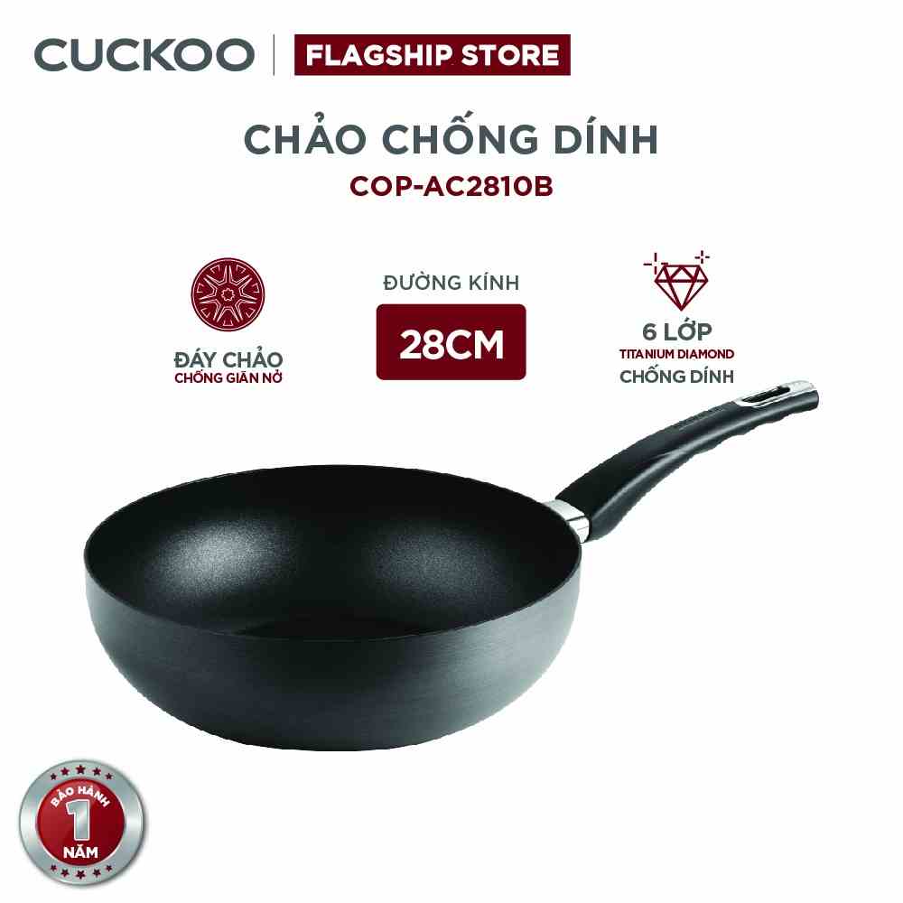 Chảo chiên lòng sâu chống dính Cuckoo 28cm COP-AC2810B - Chất lượng Hàn Quốc - Hàng chính hãng Cuckoo Vina