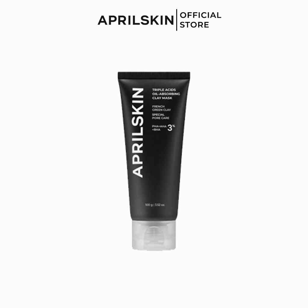 Mặt Nạ Đất Sét Aprilskin Triple Acids OilAbsorbing Clay Mask 100g