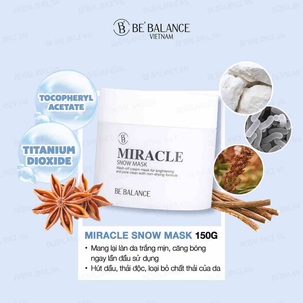 [Mã BMLT30 giảm đến 30K đơn 299K] Mặt nạ ủ trắng BEBALANCE Miracle Snow Mask 150g