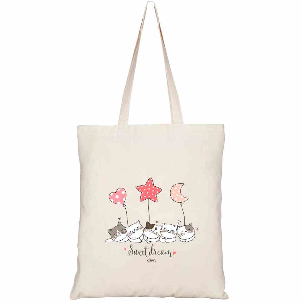 [Mã BMLTA35 giảm đến 35K đơn 99K] Túi vải tote canvas GINKO in hình họa tiết Giấc mơ ngọt ngào HT48 5037