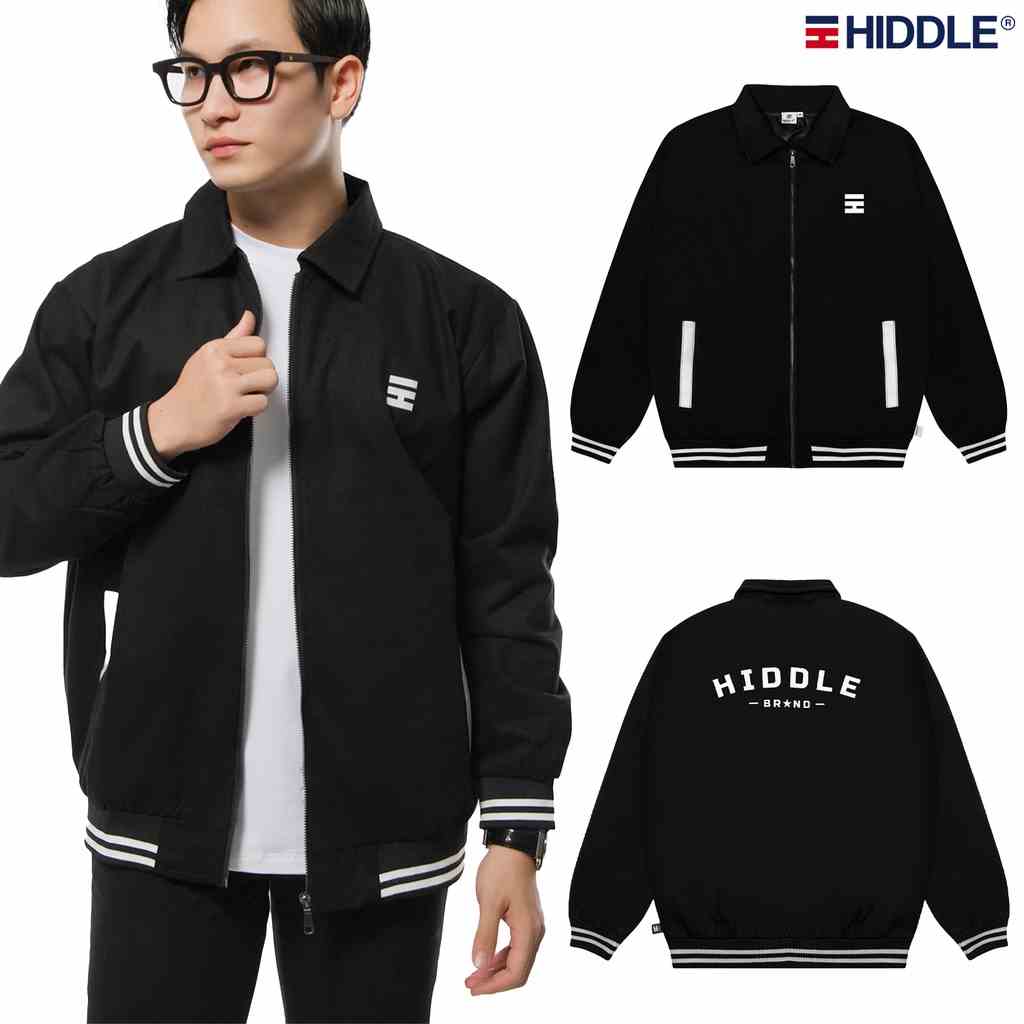 Áo khoác nam bomber Varsity vải kaki cổ bẻ khóa kéo 2 lớp vải dày dặn HIDDLE H05-AK5