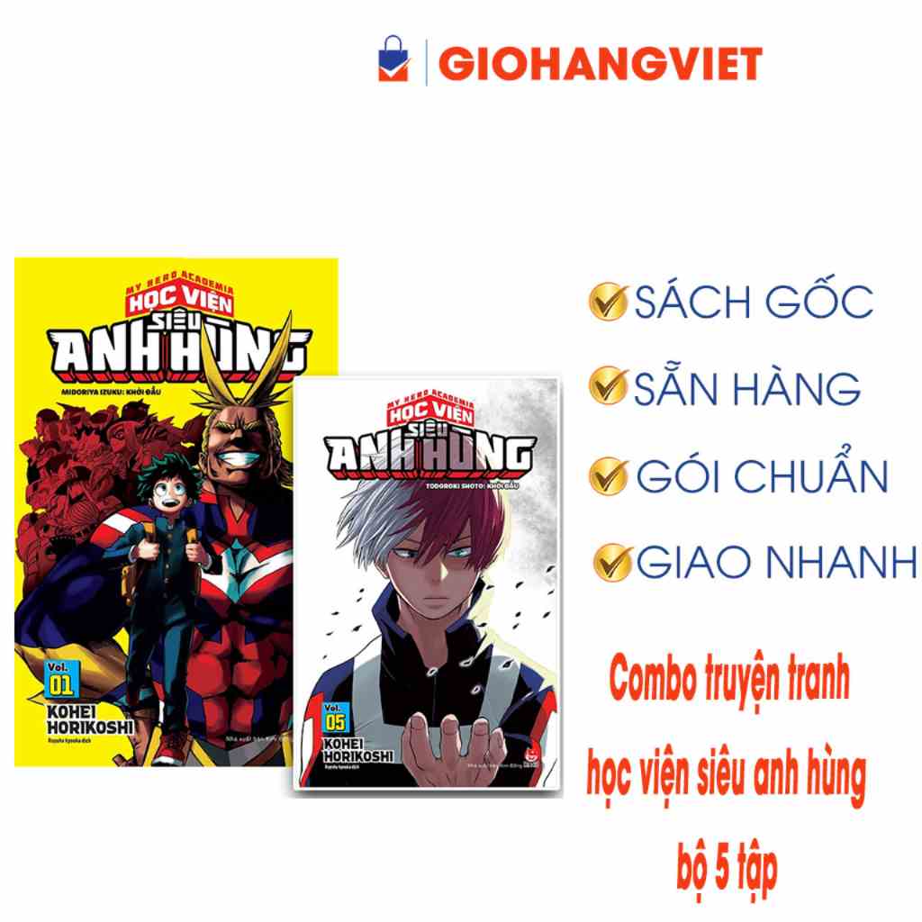 Combo truyện tranh học viện siêu anh hùng bộ 5 tập