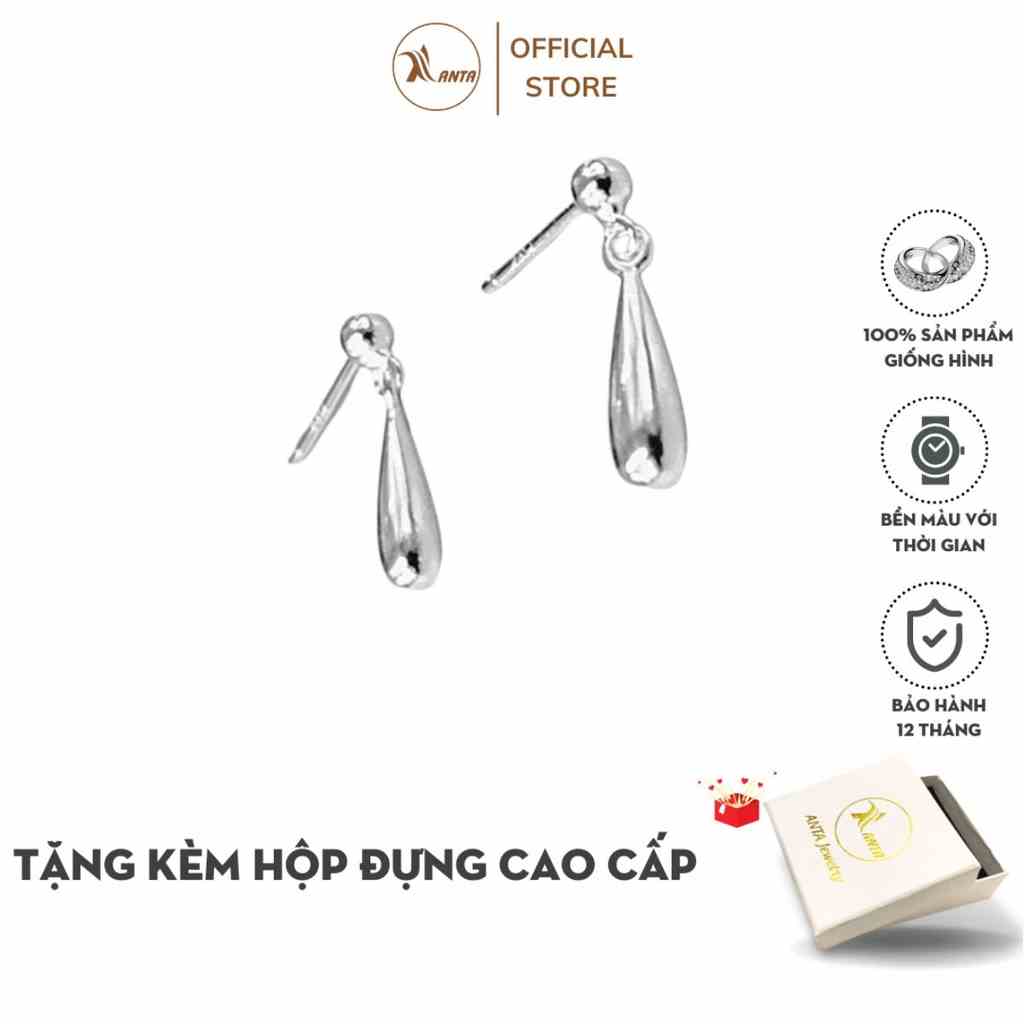 Bông tai bạc kiểu dáng thiết kế dài tựa giọt xương phong cách Hàn Quốc ANTA Jewelry - ATJ9005