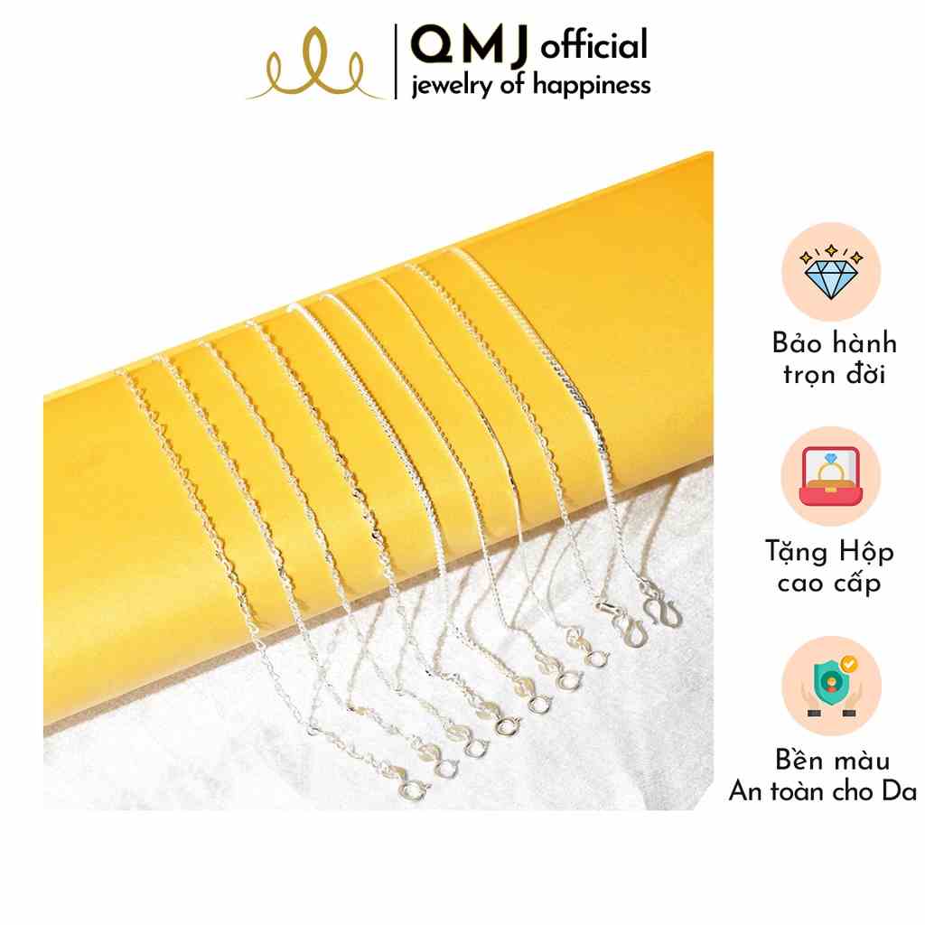 QMJ Dây chuyền 9 kiểu không mặt bạc 925 cao cấp Q561