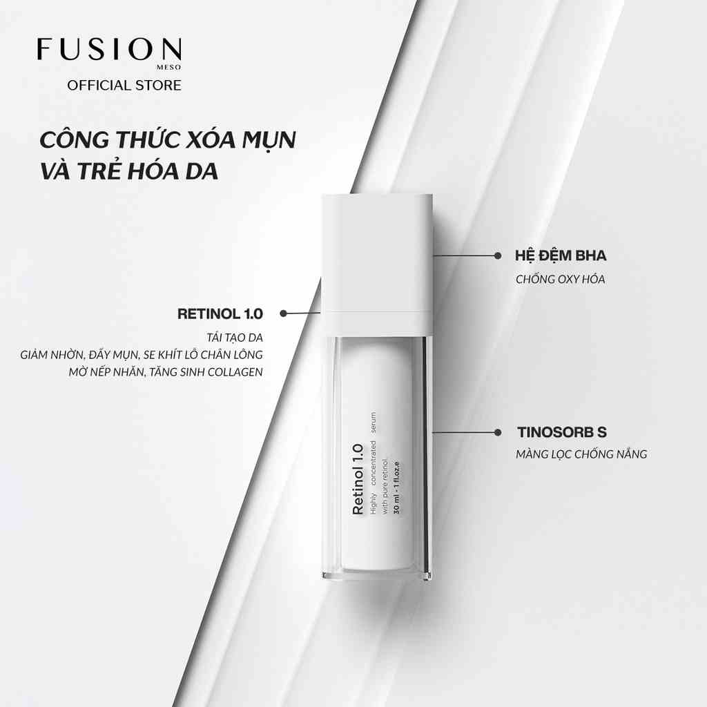 Tinh chất chống lão hóa sáng da ngừa mụn Fusion Retinol 1.0 30ml