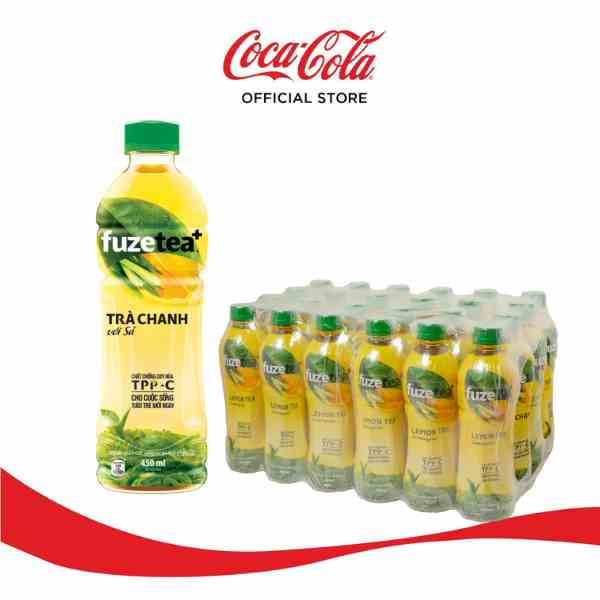 [GROFFWC -10% max 30k đơn 170k] Lốc 24 Chai FUZETEA+ Chanh Sả chai 450ml