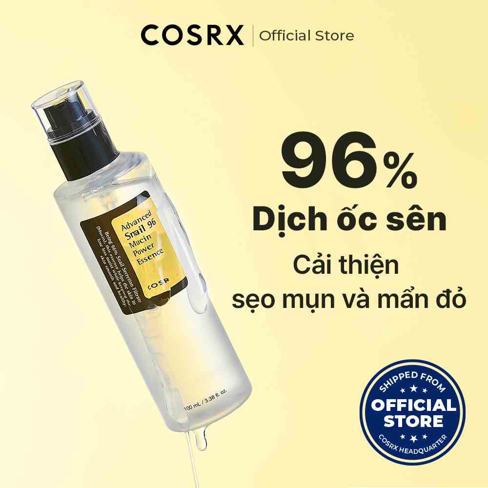 Tinh chất ốc sên COSRX 96 Mucin 100ml / 20ml hỗ trợ tái tạo dưỡng ẩm cho da