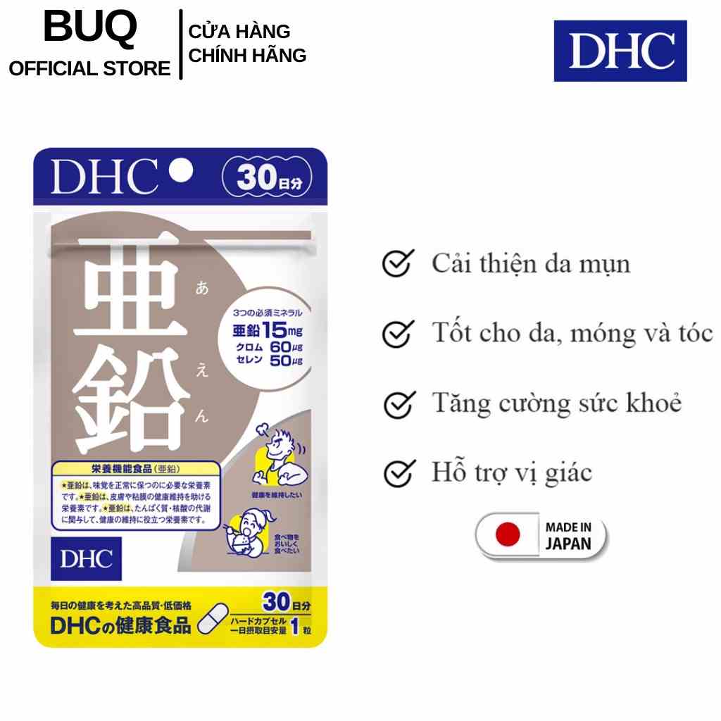 Viên Uống Bổ Sung Kẽm DHC Cải Thiện Hệ Miễn Dịch Zinc 15 Ngày - 30 Ngày