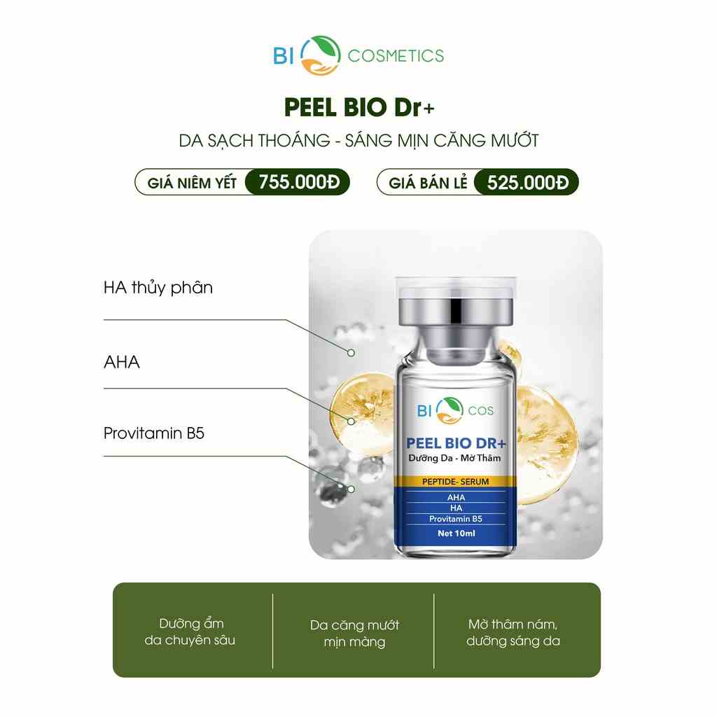 Tinh Chất Peel Bio Dr+ BIOCOS - Sạch Tế Bào Da Chết, Ngừa Lão Hóa Da Chuyên Sâu (Hộp 2 chai - 10ml*2 chai)