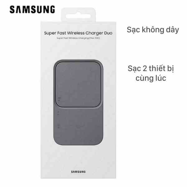 Đế sạc đôi không dây Samsung 15W (kèm củ 25W và cáp USB-C) EP-P5400 - Hàng Chính Hãng