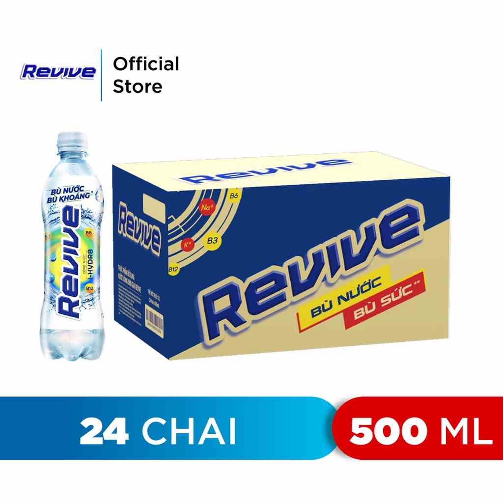 [HỎA TỐC-HN&ĐN&HCM]Thùng 24 Chai Nước Giải Khát Revive (500ml/chai)