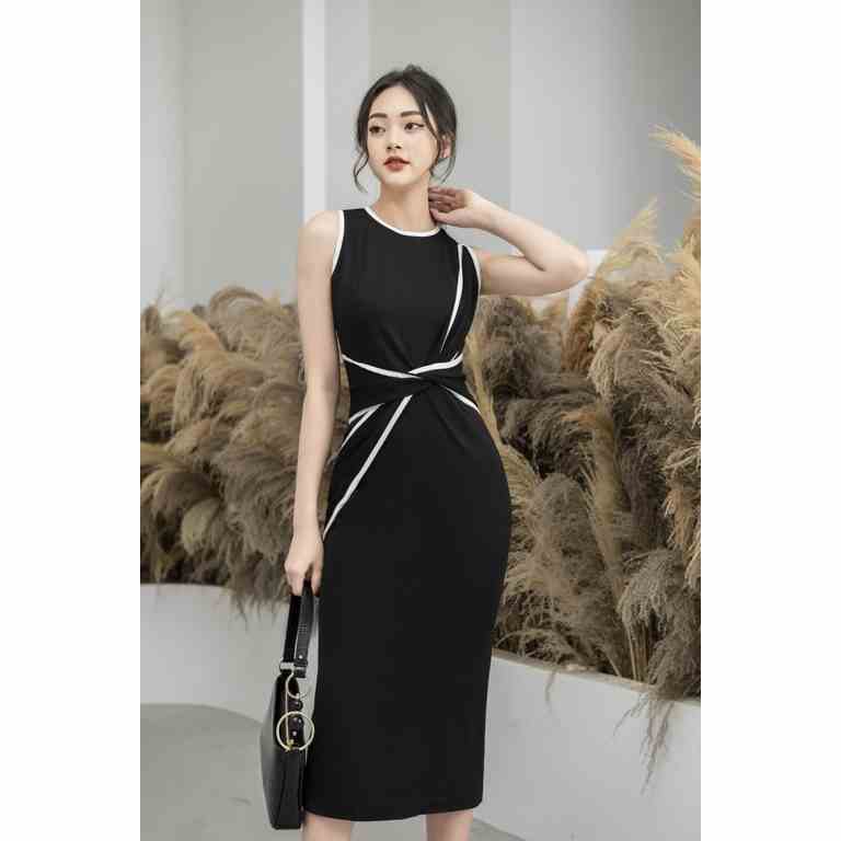 [Mã BMLTB200 giảm đến 100K đơn 499K] Đầm thiết kế dáng ôm không tay Gemmi fashion, DK8410