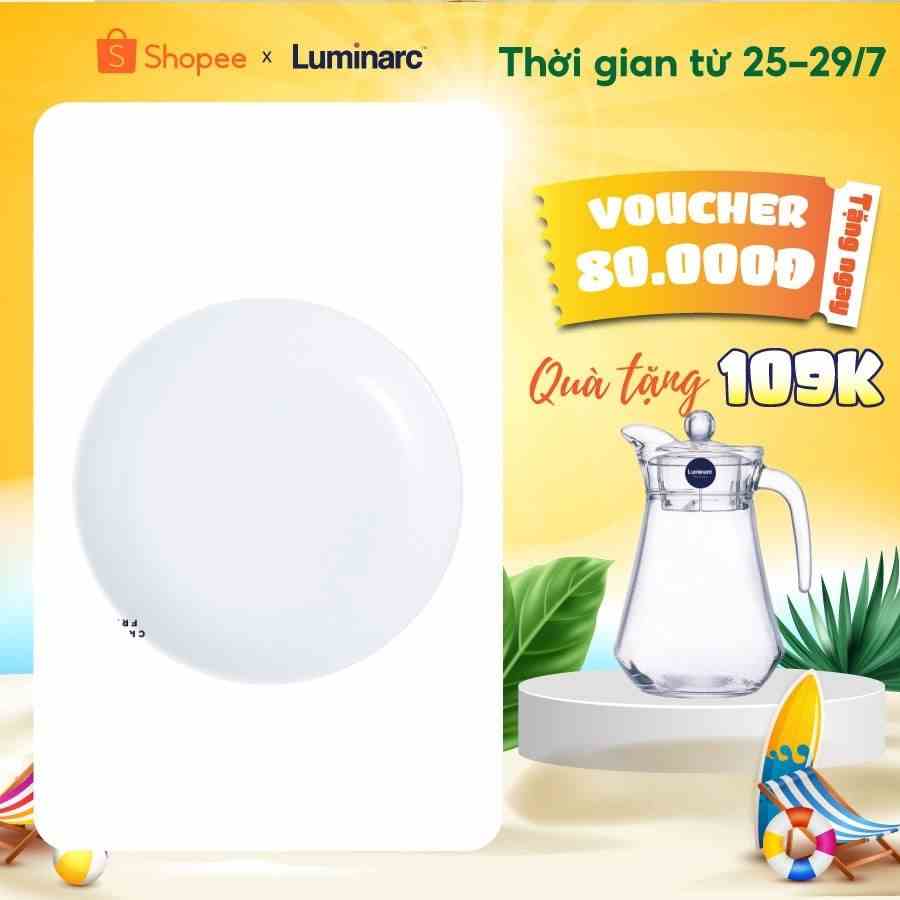 [Mã BMLTA35 giảm đến 35K đơn 99K] Bộ 6 Đĩa Thuỷ Tinh Luminarc Diwali Trắng 27cm- LUDIN3604