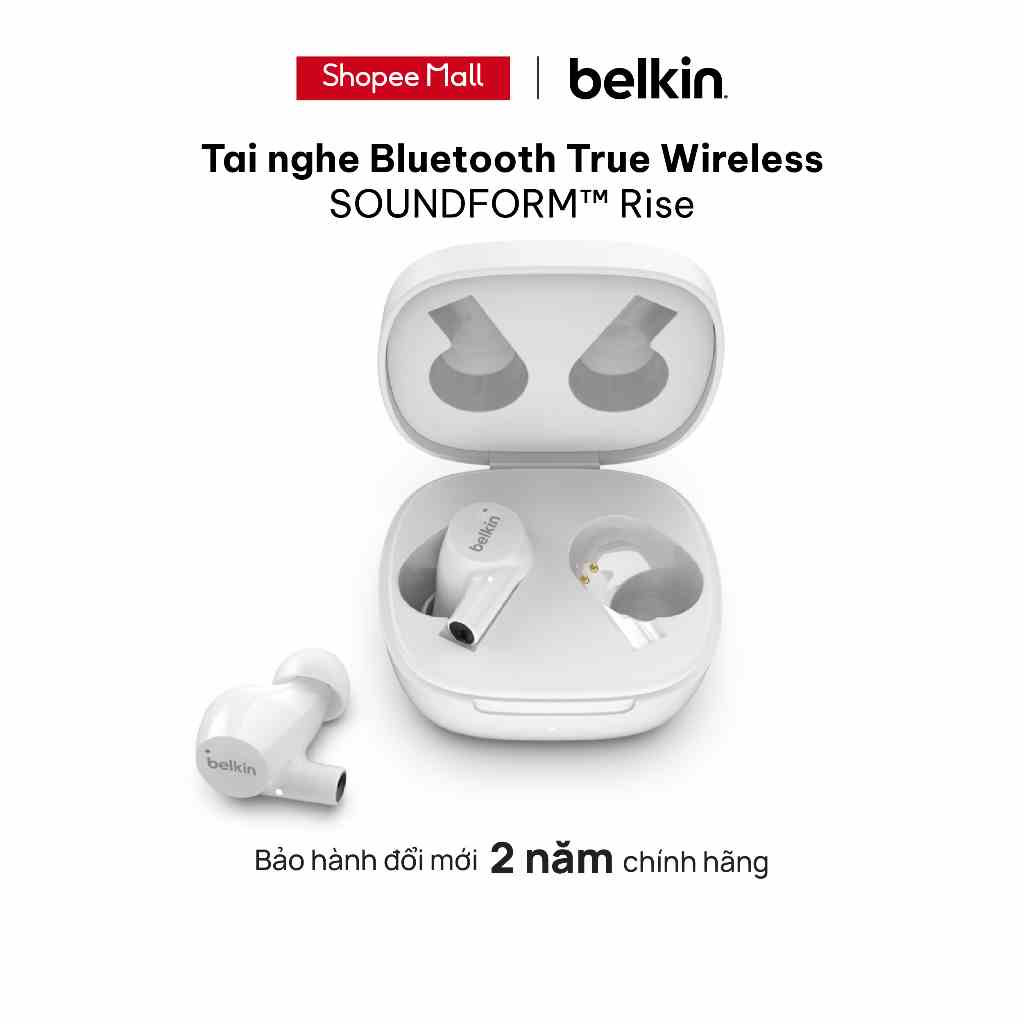 Tai nghe Bluetooth True Wireless SOUNDFORM™ Rise Belkin - Hàng chính hãng - Bảo hành 2 năm