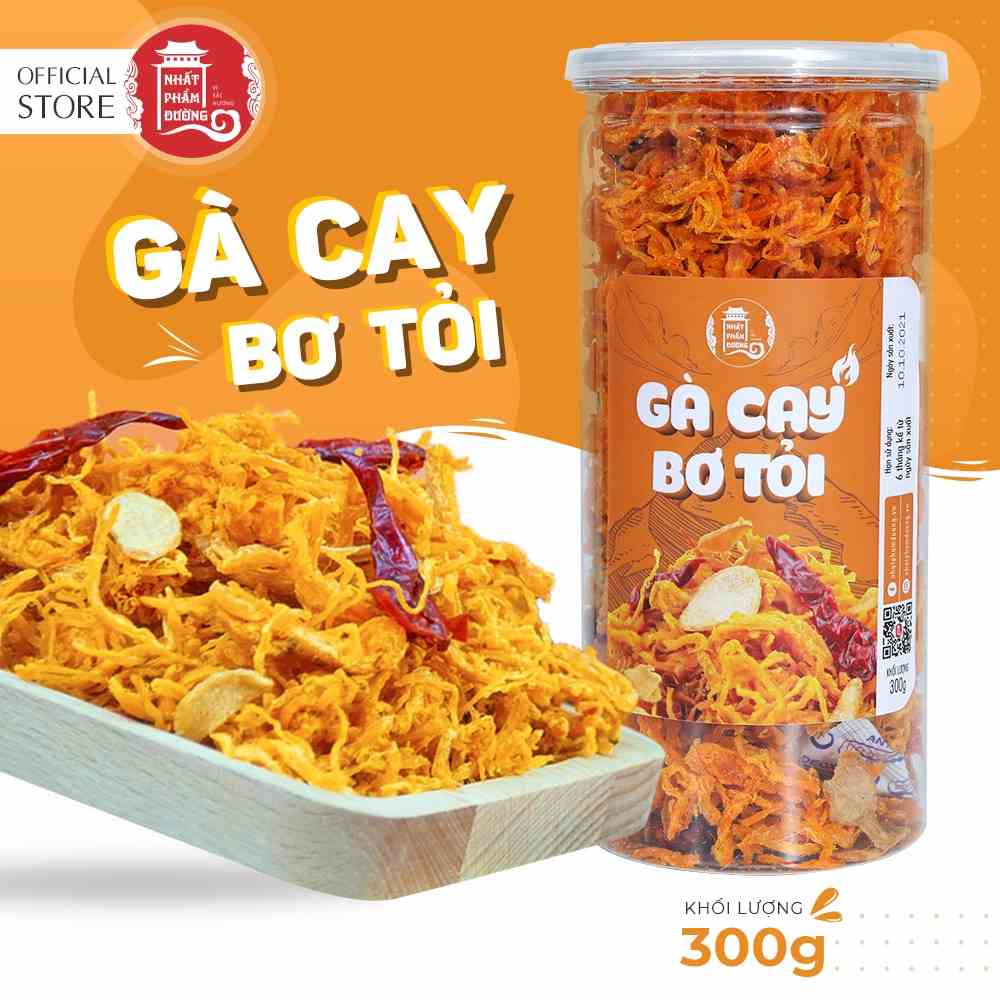 Khô gà bơ tỏi 300g Nhất Phẩm Đường đồ ăn vặt gà xé cay