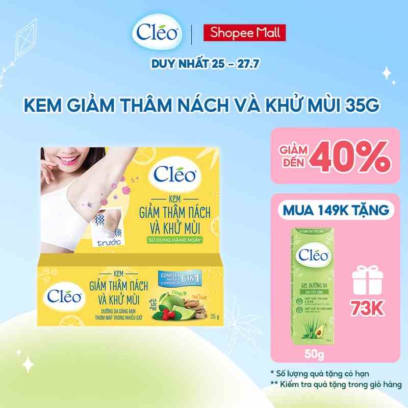 Kem giảm thâm nách và khử mùi Cléo 35g dưỡng da sáng mịn 6 trong 1