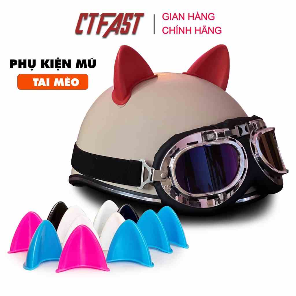 [Mã BMLTB35 giảm đến 35K đơn 99K] Tai meo gắn mũ bảo hiểm CTFAST, cao cấp, dễ thương chắc chắn